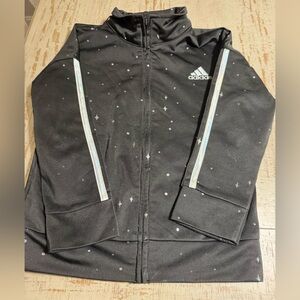 adidas Black Hoodie with Iridescent Sleeve Stripes